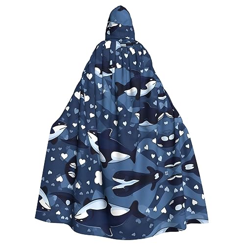 SAISAIXU Blauer Killerwal Kapuzenumhang Unisex Festlicher und lustiger Umhang für Mottopartys, Halloween und besondere Anlässe, Einheitsgröße von SAISAIXU