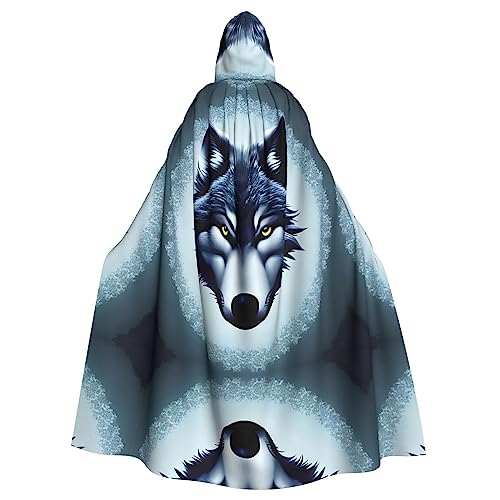 SAISAIXU Fierce Wolf Head Hooded Cape Unisex Festlicher und Lustiger Umhang für Mottopartys, Halloween und besondere Anlässe, Einheitsgröße von SAISAIXU