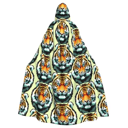 SAISAIXU Little Fat Tiger Head Kapuzenumhang Unisex Festlicher und lustiger Umhang für Mottopartys, Halloween und besondere Anlässe, Einheitsgröße von SAISAIXU