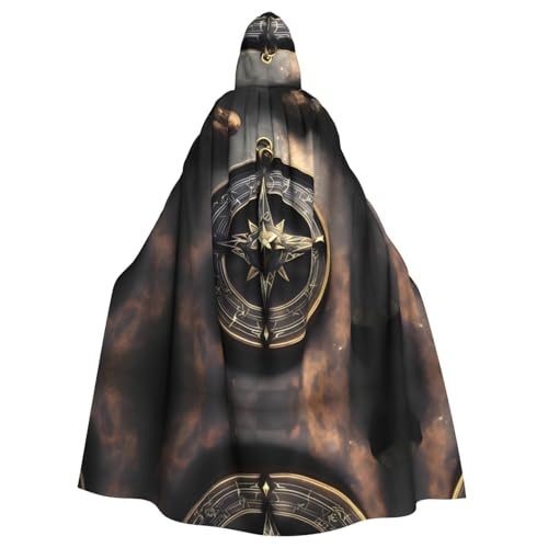 SAISAIXU Magisches Design Norse Runen Kompass Kapuzenumhang Unisex Festlicher und Spaß Umhang für Themenpartys, Halloween und besondere Anlässe, Einheitsgröße von SAISAIXU