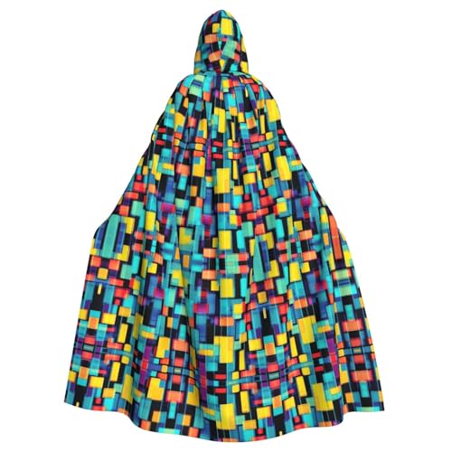 SAISAIXU Quadratisches Geometriediagramm Kapuzenumhang Unisex Festlicher und lustiger Umhang für Themenpartys, Halloween und besondere Anlässe, Einheitsgröße SAISAIXU Quadratisches Geometriediagramm Kapuzenumhang Unisex Festlicher und lustiger Umhang für Themenpartys, Halloween und besondere Anlässe, Einheitsgröße von SAISAIXU