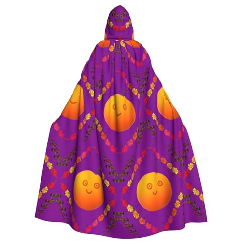 SAISAIXU Smiley Orange Kapuzenumhang Unisex Festlicher und lustiger Umhang für Mottopartys, Halloween und besondere Anlässe, Einheitsgröße von SAISAIXU