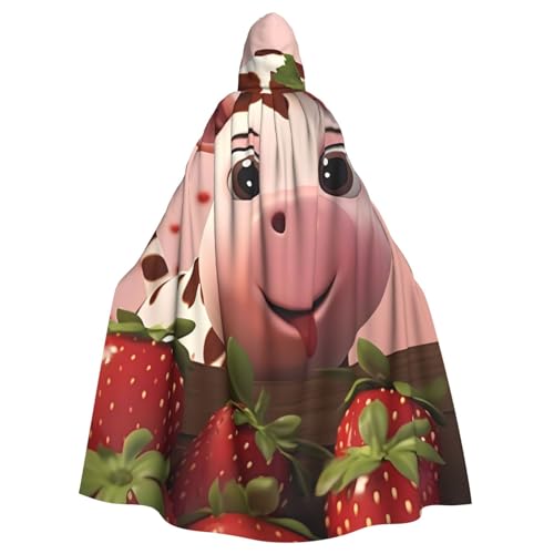 SAISAIXU Umhang mit Kapuze für Kühe und Erdbeeren, Unisex, festlicher und lustiger Umhang für Mottopartys, Halloween und besondere Anlässe, Einheitsgröße SAISAIXU Umhang mit Kapuze für Kühe und Erdbeeren, Unisex, festlicher und lustiger Umhang für Mottopartys, Halloween und besondere Anlässe, Einheitsgröße von SAISAIXU
