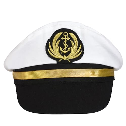 SAKEIOU Matrosen-Kapitän-Hut für Kinder und Erwachsene, Matrosen-Party, Cosplay-Kostüm-Requisiten, Marine-Kapitän-Hut für Halloween-Party von SAKEIOU