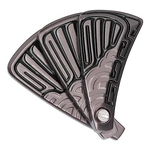 Push Slider Fidget Spielzeug Faltfächer Magnetischer Stressabbau Haptisches Edelstahlspielzeug ADHS Fokus Angst Stressabbau Spielzeug (Schwarz) von SALALIS