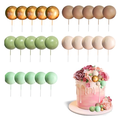 25 Stück Tortendeko Kugeln Cake Topper, Mini-Ball Tortenaufleger, Kuchen Dekoration Kugel, Tortendeko Geburtstag Schaum Ball, für Geburtstag, Babyparty, Hochzeit 25 Stück Tortendeko Kugeln Cake Topper, Mini-Ball Tortenaufleger, Kuchen Dekoration Kugel, Tortendeko Geburtstag Schaum Ball, für Geburtstag, Babyparty, Hochzeit von SALGIA