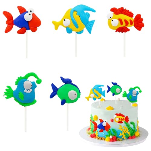 Cake Topper Meerestiere, Ozeanthema Cake Dekoration, 3D Meerestiere Cupcake Topper, Ocean Animals Kuchen Dekoration, für Kinder Party Geburtstag Party Dekoration Cake Topper Meerestiere, Ozeanthema Cake Dekoration, 3D Meerestiere Cupcake Topper, Ocean Animals Kuchen Dekoration, für Kinder Party Geburtstag Party Dekoration von SALGIA