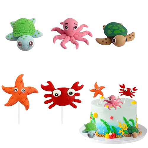Cake Topper Meerestiere, Ozeanthema Cake Dekoration, 3D Meerestiere Cupcake Topper, Ocean Animals Kuchen Dekoration, für Kinder Party Geburtstag Party Dekoration Cake Topper Meerestiere, Ozeanthema Cake Dekoration, 3D Meerestiere Cupcake Topper, Ocean Animals Kuchen Dekoration, für Kinder Party Geburtstag Party Dekoration von SALGIA