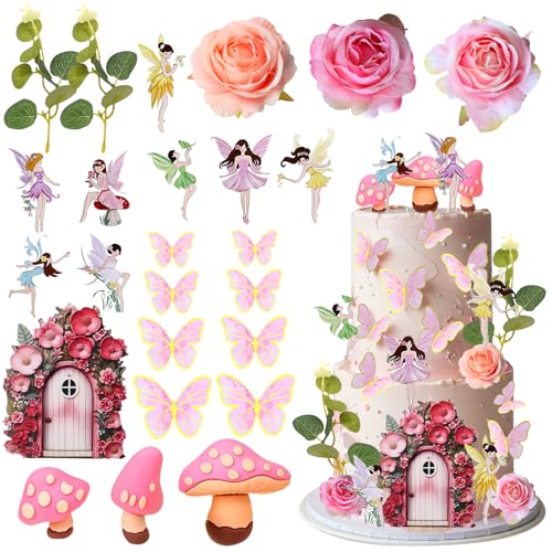 Fairy Tortendeko, 27pcs Feen Tortendeko, Torten Deko Pilz, Feen Deko Kuchen, Torten deko Feengarten, Kuchendekoration für Mädchengeburtstag, Feenparty, Märchenparty Fairy Tortendeko, 27pcs Feen Tortendeko, Torten Deko Pilz, Feen Deko Kuchen, Torten deko Feengarten, Kuchendekoration für Mädchengeburtstag, Feenparty, Märchenparty von SALGIA