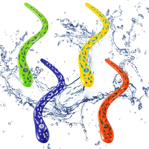 Kinder Tauchspielzeug Set, 4pcs Tauchtiere für Kinder, Schwimmbad Tauchset, Sommer Tauch Spielzeuge, Tauchen Schlange, Geeignet für Jugendliche und Erwachsene Schwimmbadaktivitäten, Tauchspiele Kinder Tauchspielzeug Set, 4pcs Tauchtiere für Kinder, Schwimmbad Tauchset, Sommer Tauch Spielzeuge, Tauchen Schlange, Geeignet für Jugendliche und Erwachsene Schwimmbadaktivitäten, Tauchspiele von SALGIA