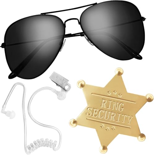 Spion Pretend Spielen Spielzeug, mit Sicherheitsabzeichen, Sonnenbrillen, Spy Earpiece Spielzeug, für Schule klassenzimmer verkleiden Pretend Spiele, Rollenspiele Detective Accessoires von SALGIA