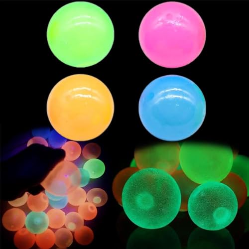 Lumiballs Dreamballs - Ultimatives 4-teiliges Set, Traumbälle, die im Dunkeln leuchten, die haften bleiben, Traumbälle, die zurückkommen, kehren zu Ihnen zurück, springen zurück zu Ihnen, 4,3 cm, für von SALPPLEA
