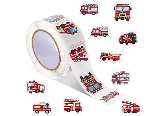 SAMANTHAHALLLTD 1000 Stück Feuerwehrauto Aufkleberrolle Selbstklebend, Wasserfest Feuerwehrauto Motorfahrzeuge Aufkleber, Fire Truck Deko für Auto Laptop Computer Skateboard SAMANTHAHALLLTD 1000 Stück Feuerwehrauto Aufkleberrolle Selbstklebend, Wasserfest Feuerwehrauto Motorfahrzeuge Aufkleber, Fire Truck Deko für Auto Laptop Computer Skateboard von SAMANTHAHALLLTD