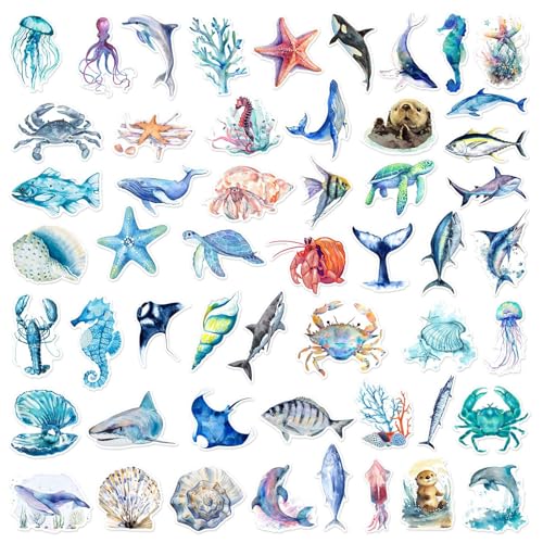 SAMANTHAHALLLTD 50 Stück Meerestier Aufkleber mit Pinzetten,Wasserfest Selbstklebend Fisch Aufkleber,Unterwasser Ozean Tier Aufkleber,Wasserdicht Blau Sticker,für Geburtstag,Party,Flaschen SAMANTHAHALLLTD 50 Stück Meerestier Aufkleber mit Pinzetten,Wasserfest Selbstklebend Fisch Aufkleber,Unterwasser Ozean Tier Aufkleber,Wasserdicht Blau Sticker,für Geburtstag,Party,Flaschen von SAMANTHAHALLLTD