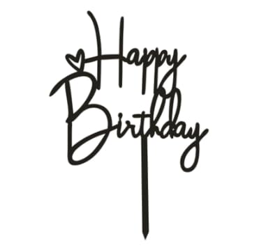 Schwarz Happy Birthday Tortendeko,Torten Deko Geburtstag,kuchen Cake Topper,Tortenaufleger Decorations für Mädchen Jungen Frauen Mann von SAMANTHAHALLLTD