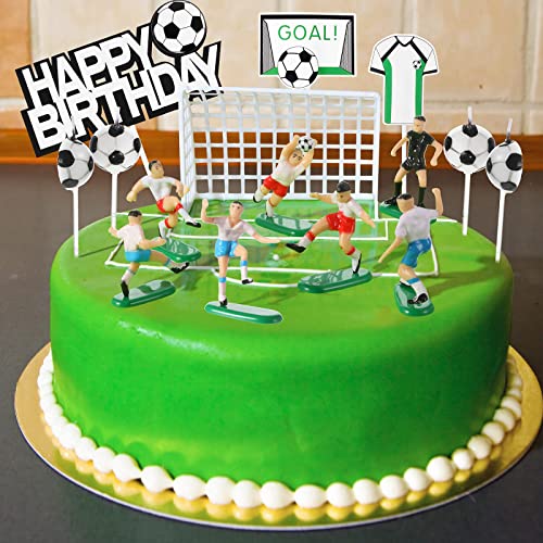 SAMSYOKI 24 Stück Tortendeko Fussball, Happy Birthday Cake Topper Fußball, Fussball Deko Geburtstag Kinder, Fußball Kuchendekoration Set für Fußball Thema Geburtstag Party SAMSYOKI 24 Stück Tortendeko Fussball, Happy Birthday Cake Topper Fußball, Fussball Deko Geburtstag Kinder, Fußball Kuchendekoration Set für Fußball Thema Geburtstag Party von SAMSYOKI