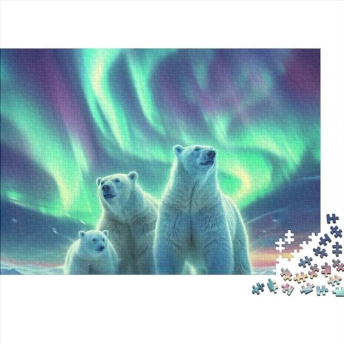Eisbären Puzzle 300 Teile Erwachsener, Borealis 300 Puzzleteilige, Bwechslungsreiche Puzzle Für Erwachsene, Puzzle-Geschenk, Familien-Puzzlespiel 300pcs (40x28cm) von SANDUOHUA