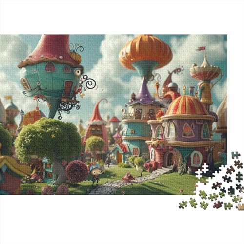 Fantasy Haus Puzzle 1000 Teile Erwachsener, Märchen stil1000 Puzzleteile, Bwechslungsreiche Puzzle Für Erwachsene, Premium Quality, Familiendekorationen 1000pcs (75x50cm) von SANDUOHUA