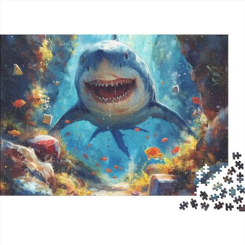 Haie Swimming 500 Stück Puzzles Für Erwachsene, MeerestierePuzzle 500 Teile, Bwechslungsreiche Puzzle Erwachsene, Puzzle Erwachsene, Familien-Puzzlespiel 500pcs (52x38cm) von SANDUOHUA