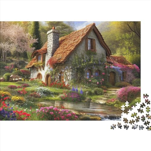 Kleines FerienhausPuzzle 1000 Teile Erwachsener, Colorful Pretty Blumen1000 Puzzleteile, Bwechslungsreiche Puzzle Für Erwachsene, Premium Quality, Familien-Puzzlespiel 1000pcs (75x50cm) von SANDUOHUA