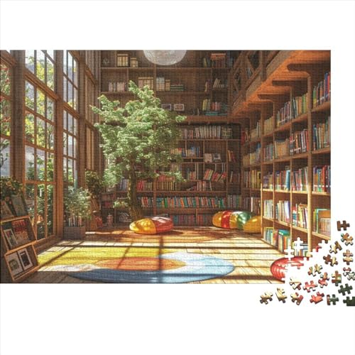 Lesesaal Puzzles Für Erwachsene 1000 Teile, Viele Bücher 1000-teiliges Puzzle, Bwechslungsreiche Puzzle Erwachsene, Puzzle-Geschenk, Familiendekorationen 1000pcs (75x50cm) von SANDUOHUA