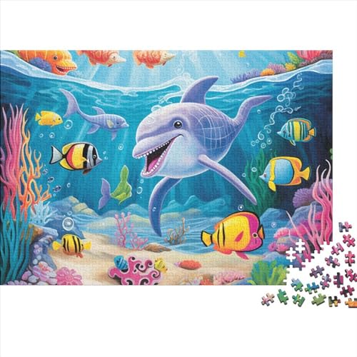 Meeresboden EIN Fischschwarm Puzzles Für Erwachsene 300 Teile, Marine Animals 300 Puzzleteilige, Bwechslungsreiche Puzzle Für Erwachsene, Premium Quality, Familiendekorationen 300pcs (40x28cm) von SANDUOHUA