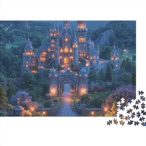 Schloss in Pixar Style Puzzle 1000 Teile Erwachsener, sanfte Hügel Puzzle 1000 Teile, Bwechslungsreiche Puzzle Erwachsene, Puzzle-Geschenk, Familiendekorationen 1000pcs (75x50cm) von SANDUOHUA
