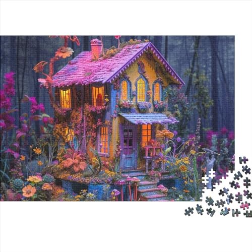 Schönes Haus Puzzles Für Erwachsene 300 Teile, Bunte Blumenbeete Puzzle 300 Teile, Bwechslungsreiche Puzzle Für Erwachsene, Premium Quality, Familien-Puzzlespiel 300pcs (40x28cm) von SANDUOHUA