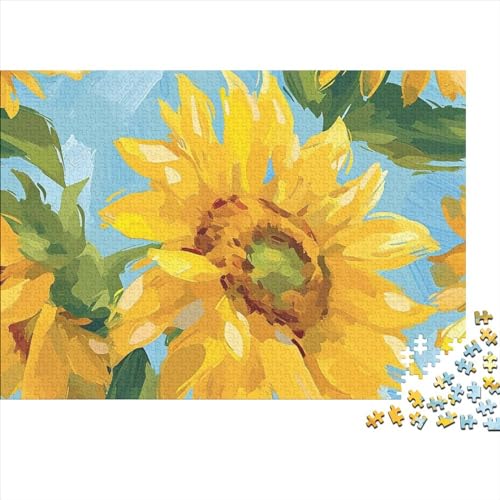 Sonnenblumen 1000 Stück Puzzles Für Erwachsene, hellgelb 1000-teiliges Puzzle, Bwechslungsreiche Puzzle Für Erwachsene, Premium Quality, Familiendekorationen 1000pcs (75x50cm) von SANDUOHUA