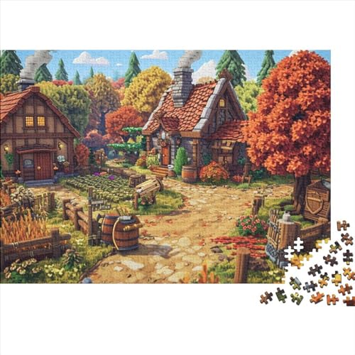 Stardew ValleyPuzzles Für Erwachsene 500 Teile, Cartoon Homestead Puzzle 500 Teile, Bwechslungsreiche Puzzle Für Erwachsene, Premium Quality, Familiendekorationen 500pcs (52x38cm) von SANDUOHUA