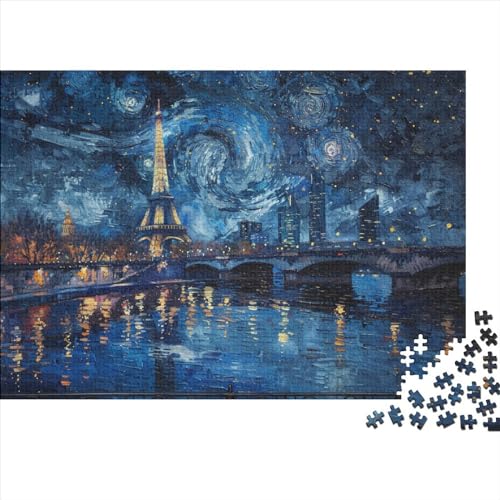 SternennachtPuzzle 300 Teile Erwachsener, Paris300 Puzzleteilige, Bwechslungsreiche Puzzle Erwachsene, Premium Quality, Familiendekorationen 300pcs (40x28cm) von SANDUOHUA