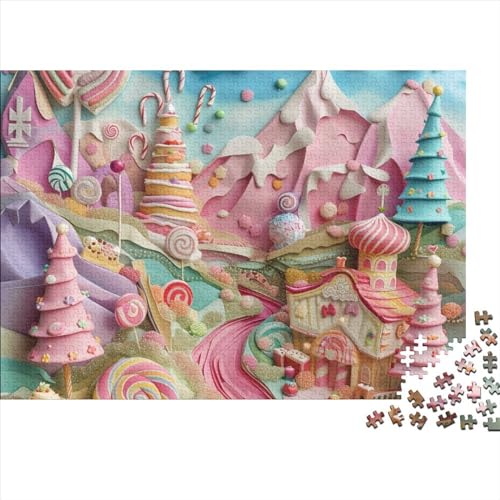 Süßigkeiten-Haus Puzzle 1000 Teile Erwachsener, Cartoon-Stil 1000 Puzzleteile, Bwechslungsreiche Puzzle Erwachsene, Premium Quality, Familien-Puzzlespiel 1000pcs (75x50cm) von SANDUOHUA