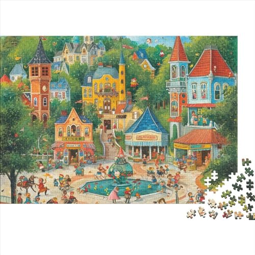 Vergnügungspark Puzzle 1000 Teile Erwachsener, Cartoon Haus1000 Puzzleteilige, Bwechslungsreiche Puzzle Für Erwachsene, Puzzle Erwachsene, Familien-Puzzlespiel 1000pcs (75x50cm) von SANDUOHUA