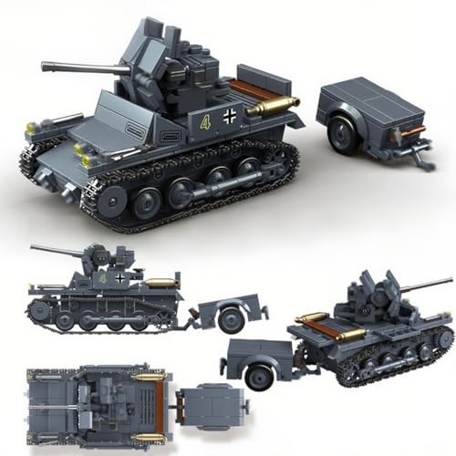 Militärisches Panzer-Bauset, Modell eines schweren Kampfpanzers aus dem 2. Weltkrieg, Flakpanzer I, 675 Teile Militärisches Panzer-Bauset, Modell eines schweren Kampfpanzers aus dem 2. Weltkrieg, Flakpanzer I, 675 Teile von SANFUNET