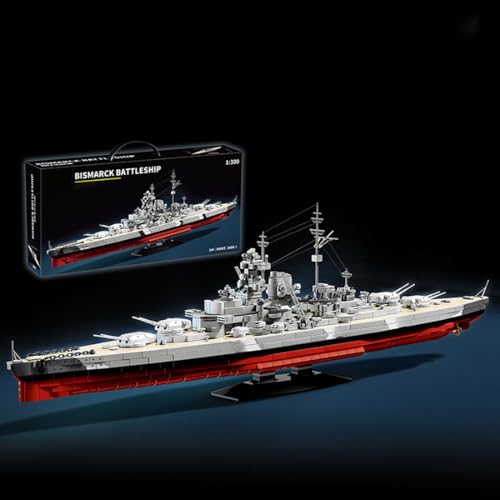SANFUNET Bismarck Schlachtschiff Modellbausatz, 1:300 Maßstab WWII Kriegsschiff Replik, 2686 Teile Detailliertes Militärschiff Bausatz, Kompatibel mit führenden Marken SANFUNET Bismarck Schlachtschiff Modellbausatz, 1:300 Maßstab WWII Kriegsschiff Replik, 2686 Teile Detailliertes Militärschiff Bausatz, Kompatibel mit führenden Marken von SANFUNET