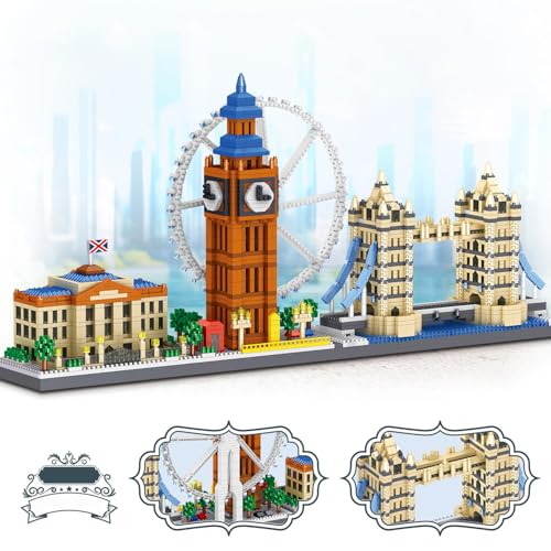 SANFUNET Miniatur Architektur Bausteine für London Landmarks, 3110 Teile Berühmte Wahrzeichen Mini Micro Bausteine Spielzeug, Spielzeuggeschenke für Kinder und Erwachsene SANFUNET Miniatur Architektur Bausteine für London Landmarks, 3110 Teile Berühmte Wahrzeichen Mini Micro Bausteine Spielzeug, Spielzeuggeschenke für Kinder und Erwachsene von SANFUNET