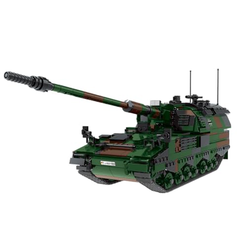 SANFUNET PZH-2000 Selbstfahrende Haubitze Bausteinmodell, Hochpräzises Militärspielzeug mit drehbarem Turm und beweglichen Ketten, Sammlerstück im Maßstab 1:35-1345PCS von SANFUNET