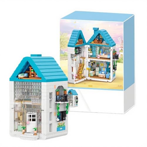Straßenbild Architektur Mini Bausteine, 900+ Villa Teile Straßenansicht Deko Modell Bausatz, Creative Geschenke für Kinder Erwachsene Sammler von SANFUNET