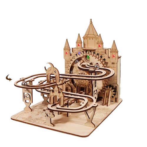 3D‑Holz‑Puzzle Murmelbahn DIY Bastelset mit Licht‑ Soundeffekten Kreatives Geburtstags Jugendliche Erwachsene (ab 14) von SANJSJHXJ