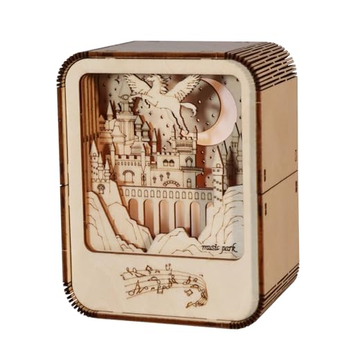 3D-Holzpuzzle Burg-Musikbox mit Nachtlicht & Bluetooth – DIY Modellbausatz für Geburtstags von SANJSJHXJ