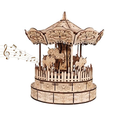 3D Wooden Puzzle Carousel Music Box Handmade Assembly Model Kit Holidays Birthdays 3D Wooden Puzzle Carousel Music Box Handmade Assembly Model Kit Holidays Birthdays von SANJSJHXJ
