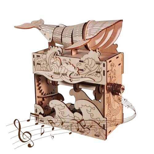 3D Wooden Puzzle Hand Whale Music Box Handmade Assembly Model Kit Holidays Birthdays von SANJSJHXJ