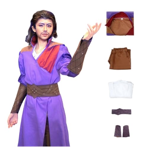 SANJSJHXJ Baldur Gale Cosplay Kostüm, BG3 Herren Tunika Anzug Cosplay Outfit Komplettes Set mit Armband für Halloween Karneval Party (Lila, S) von SANJSJHXJ