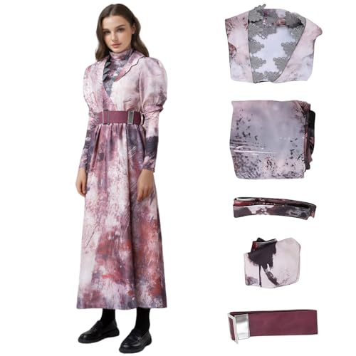 SANJSJHXJ Krankenschwester Cosplay Kostüm, Killer Krankenschwester Cosplay Outfit Blutiges Kleid mit Maske für Halloween Karneval Party (Weiß, M) von SANJSJHXJ