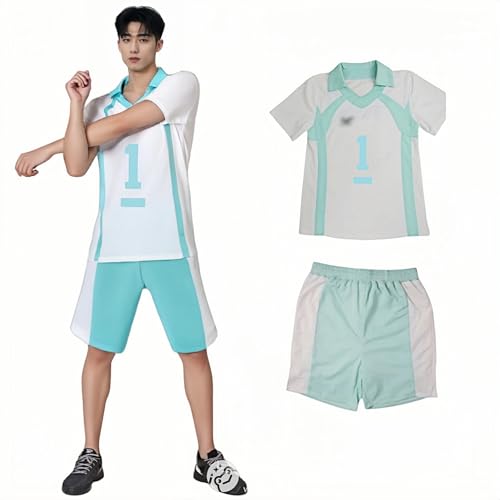 SANJSJHXJ Oikawa Tooru Cosplay Kostüm, Aoba Johsai High School Cosplay Outfit Volleyball-Trikot Set Nummer "2.5 cm für Halloween (GREEN1, L) von SANJSJHXJ