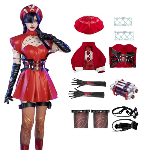SANJSJHXJ Psylocke Kostüm Cosplay Anzug, Psylocke Blood Kariudo Skin Kostüm Outfit Komplettes Set, PNinja Anzug mit Handschuhen Socken für Halloween & Karneval (Rot Typ One, XL) von SANJSJHXJ