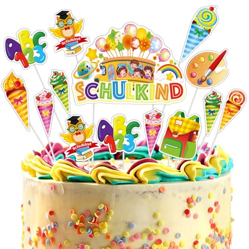 SANNIX Schulanfang Cupcake Topper Dekorationen, 19 Stück Tortendeko Einschulung Cake Topper Schuleinführung Kuchen Deko mit Zuckertüte Fondant Muffins für Mädchen Junge 1. Schultag Party Deko SANNIX Schulanfang Cupcake Topper Dekorationen, 19 Stück Tortendeko Einschulung Cake Topper Schuleinführung Kuchen Deko mit Zuckertüte Fondant Muffins für Mädchen Junge 1. Schultag Party Deko von SANNIX