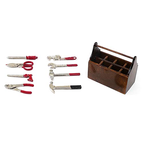 Miniatur-Holz für Haus mit Metallwerkzeug-Set mit Werkzeugen für Miniaturwerkzeuge Miniatur-Holz für Haus mit Metallwerkzeug-Set mit Werkzeugen für Miniaturwerkzeuge von SANRLO