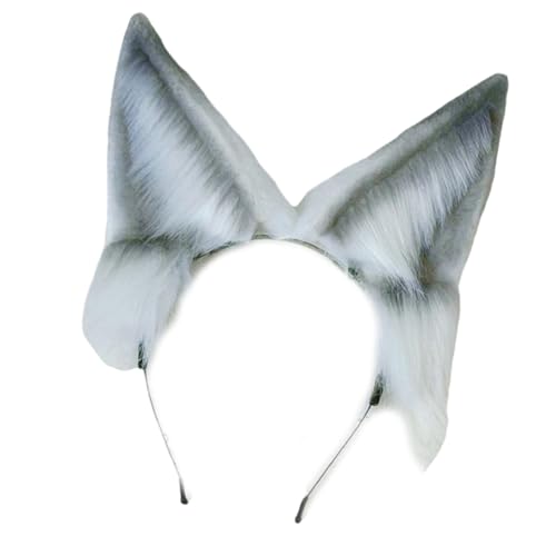 SANRLO Plüsch Füchse Ohren Stirnband Für Damen Und Kinder Weiche Haarteile Bequeme Kopfbedeckung Verstellbares Tierhaar Accessoire von SANRLO