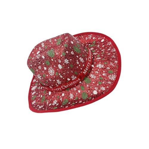 SANRLO Schimmernder Weihnachts-Cowgirl-Hut für Urlaub, Party, Versammlung, Festival, Kostüm, Hut, Cosplay, Party-Zubehör, Kopfbedeckung SANRLO Schimmernder Weihnachts-Cowgirl-Hut für Urlaub, Party, Versammlung, Festival, Kostüm, Hut, Cosplay, Party-Zubehör, Kopfbedeckung von SANRLO
